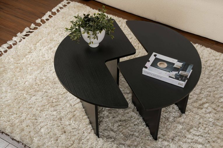 Tavolino da salotto Codroipo, Tavolo basso da caffè, Portariviste per divano, Ripiano da soggiorno, 90x90 h41 cm, Nero