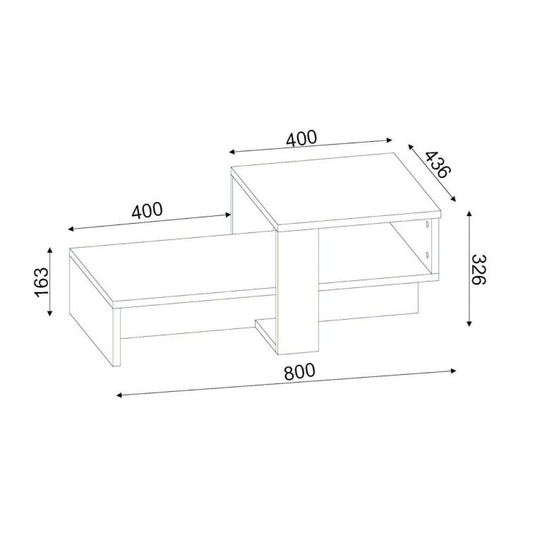 Tavolino da salotto complesso bianco e noce 40x44x33h cm - Pontey
