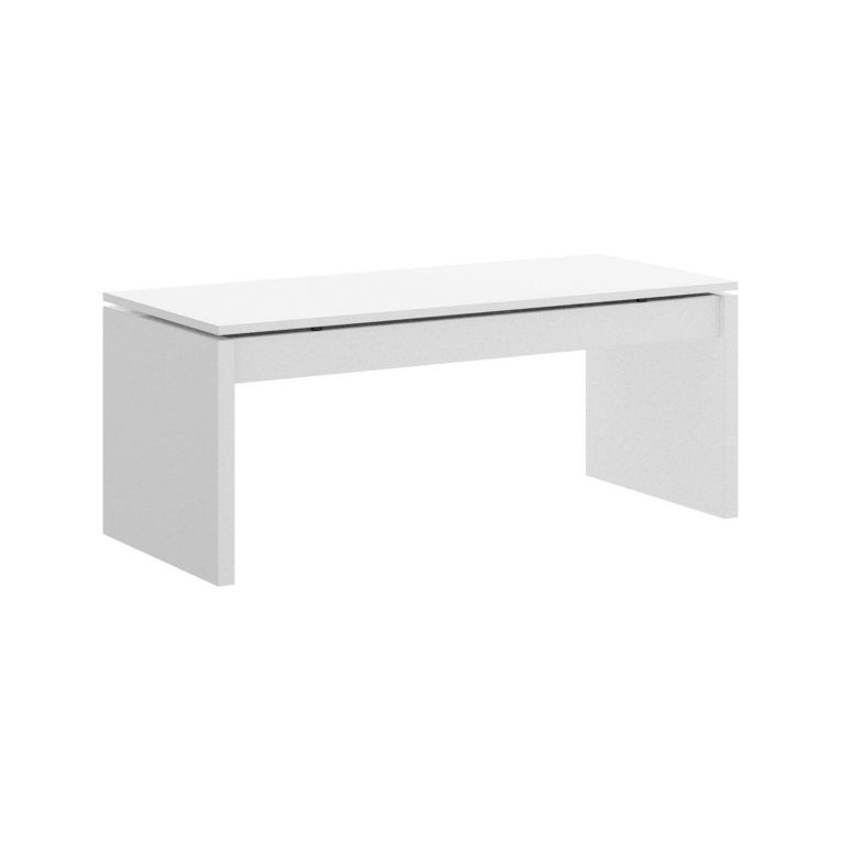 Tavolino da salotto Cuar, Porta riviste da soggiorno con vano portaoggetti, Tavolo basso da caffè elevabile, 102x50h43 cm, Bianco lucido