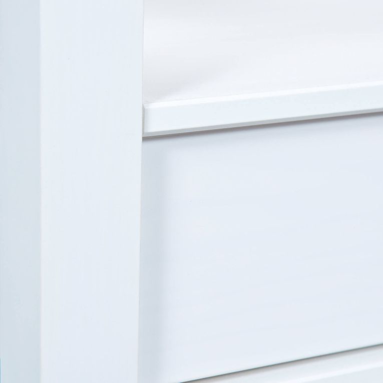 Tavolino da salotto Dorsten, Tavolo basso da caffè, Portariviste per divano, Ripiano da soggiorno, 115x60 h45 cm, Bianco
