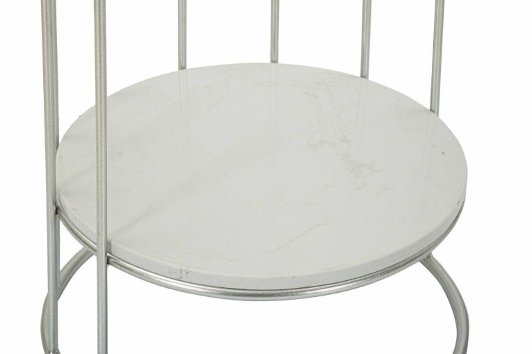 Tavolino da salotto Ereniku, Tavolo basso da caffè, Portariviste per divano, Ripiano da soggiorno, 40x40 h76 cm, Argento