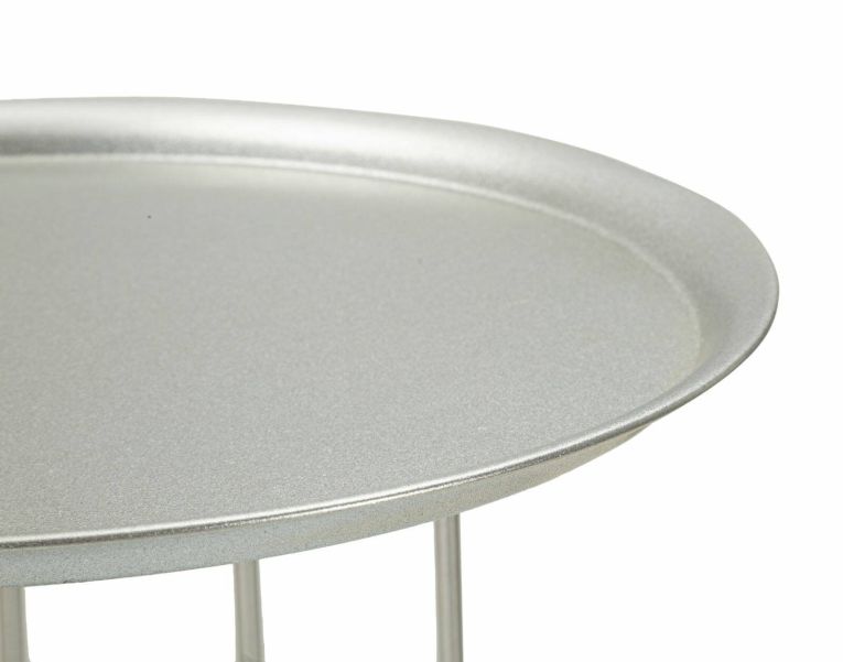 Tavolino da salotto Ereniku, Tavolo basso da caffè, Portariviste per divano, Ripiano da soggiorno, 40x40 h76 cm, Argento