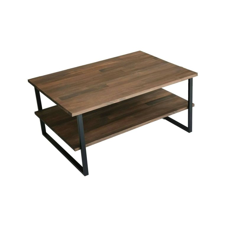 Tavolino da salotto Errai, Tavolo basso da soggiorno, Ripiano da caffè, Tavolino per divano, 85x60h40 cm, Noce
