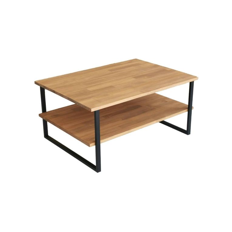 Tavolino da salotto Errai, Tavolo basso da soggiorno, Ripiano da caffè, Tavolino per divano, 85x60h40 cm, Quercia