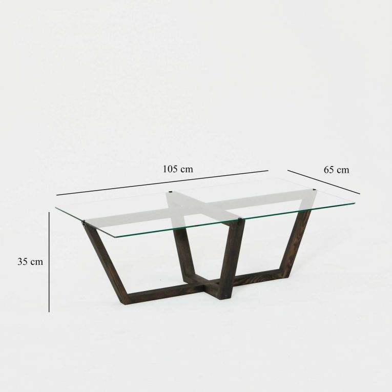 Tavolino da salotto Eunomia, Tavolo basso da soggiorno, Ripiano da caffè, Tavolino per divano, 105x65h35 cm, Antracite