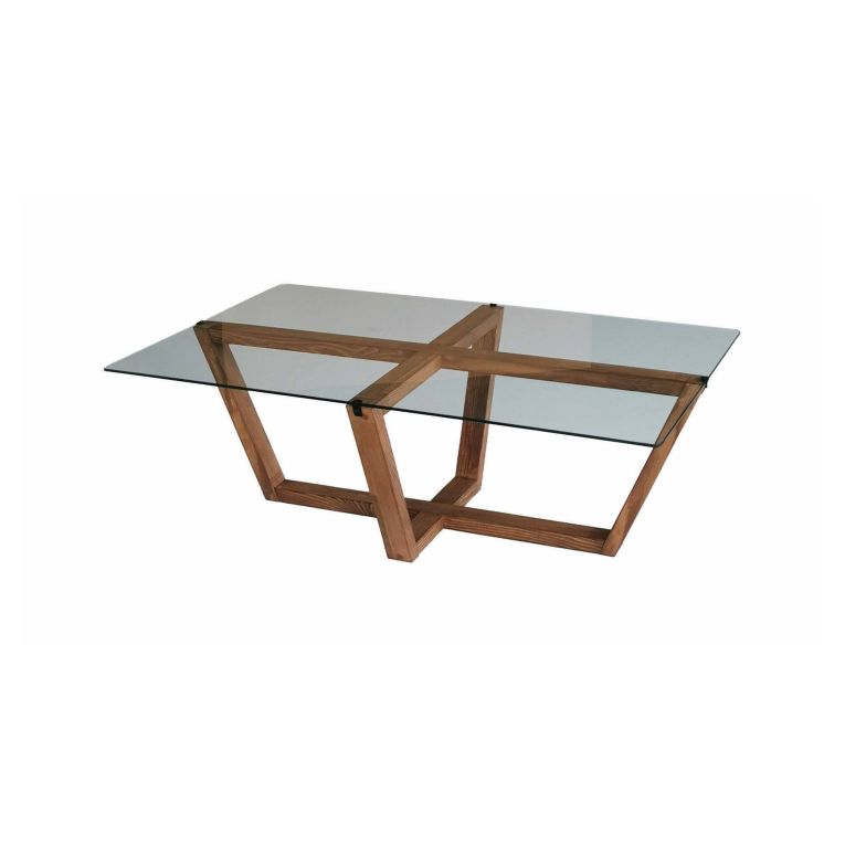 Tavolino da salotto Eunomia, Tavolo basso da soggiorno, Ripiano da caffè, Tavolino per divano, 105x65h35 cm, Noce