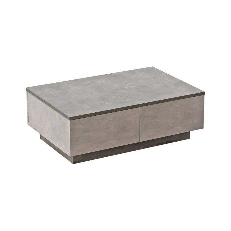 Tavolino da salotto Eurus, Tavolo basso da soggiorno, Ripiano da caffè, Tavolino per divano, 90x60h32 cm, Argento e Antracite