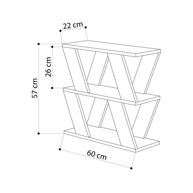 Tavolino da salotto geometrico antracite 60x22x57h cm - Beniamina