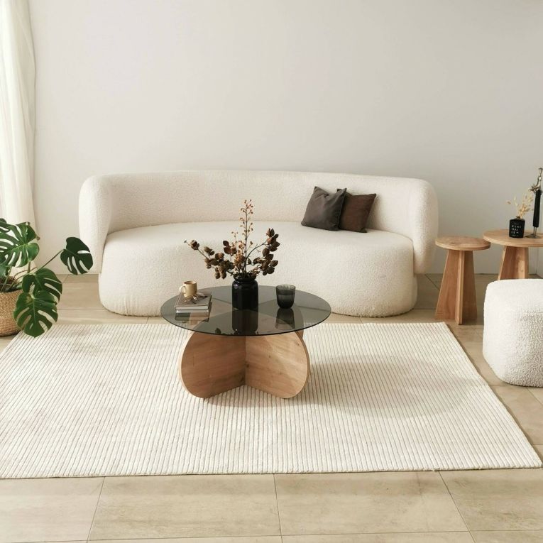 Tavolino da salotto Gliese, Tavolo basso da soggiorno, Ripiano da caffè, Tavolino per divano, 75x75h35 cm, Rovere