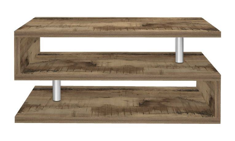 Tavolino da salotto Goffredo, Tavolino soggiorno, Mobile portaoggetti basso, Tavolino da caffè, 90x55h41 cm, Acero