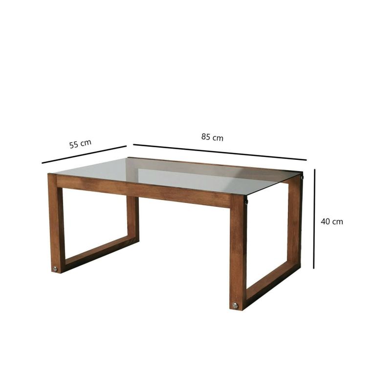 Tavolino da salotto Gomeisa, Tavolo basso da soggiorno, Ripiano da caffè, Tavolino per divano, 85x55h40 cm, Naturale