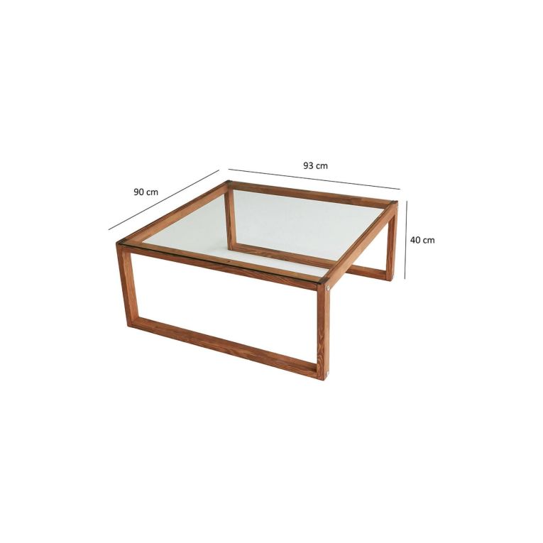Tavolino da salotto Gomeisa, Tavolo basso da soggiorno, Ripiano da caffè, Tavolino per divano, 90x90h40 cm, Naturale