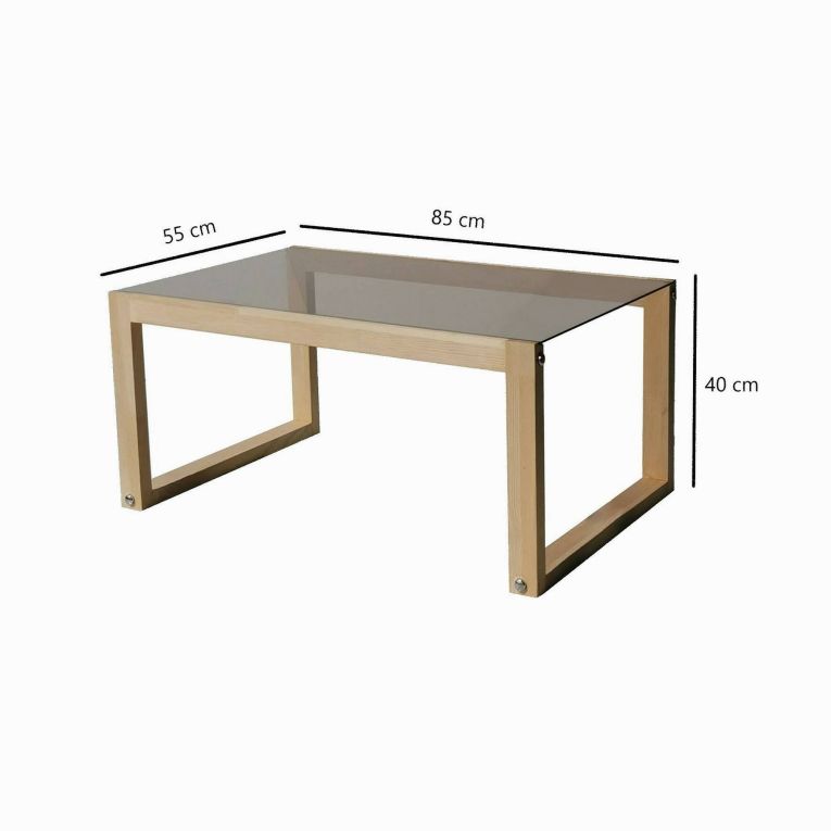 Tavolino da salotto Gomeisa, Tavolo basso da soggiorno, Tavolino per divano, 85x55h40 cm, Naturale