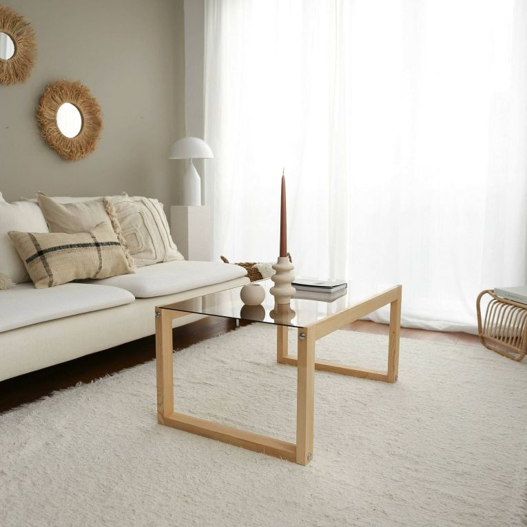 Tavolino da salotto Gomeisa, Tavolo basso da soggiorno, Tavolino per divano, 85x55h40 cm, Naturale