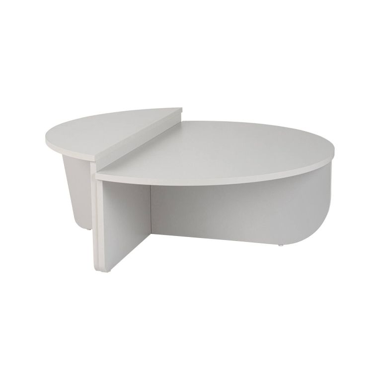 Tavolino da Salotto Grigio Peso Massimo Supportato 15 kg Forma Ovale 90x60x35h cm, Materiale Piano in Legno Nobilitato - Mansue