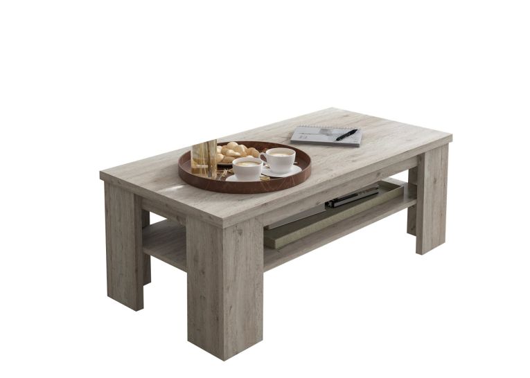 Tavolino da Salotto Grigio Rovere Grigio un Vano Forma Rettangolare 110x55x41h cm, Sfumatura Colore Ripiano Rovere Grigio - Mergozzo