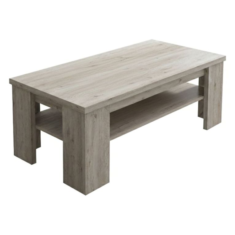 Tavolino da Salotto Grigio Rovere Grigio un Vano Forma Rettangolare 110x55x41h cm, Sfumatura Colore Ripiano Rovere Grigio - Mergozzo