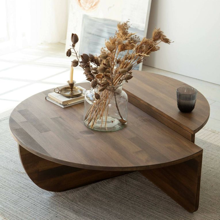 Tavolino da salotto irregolare noce 90x60x35h cm - Azim