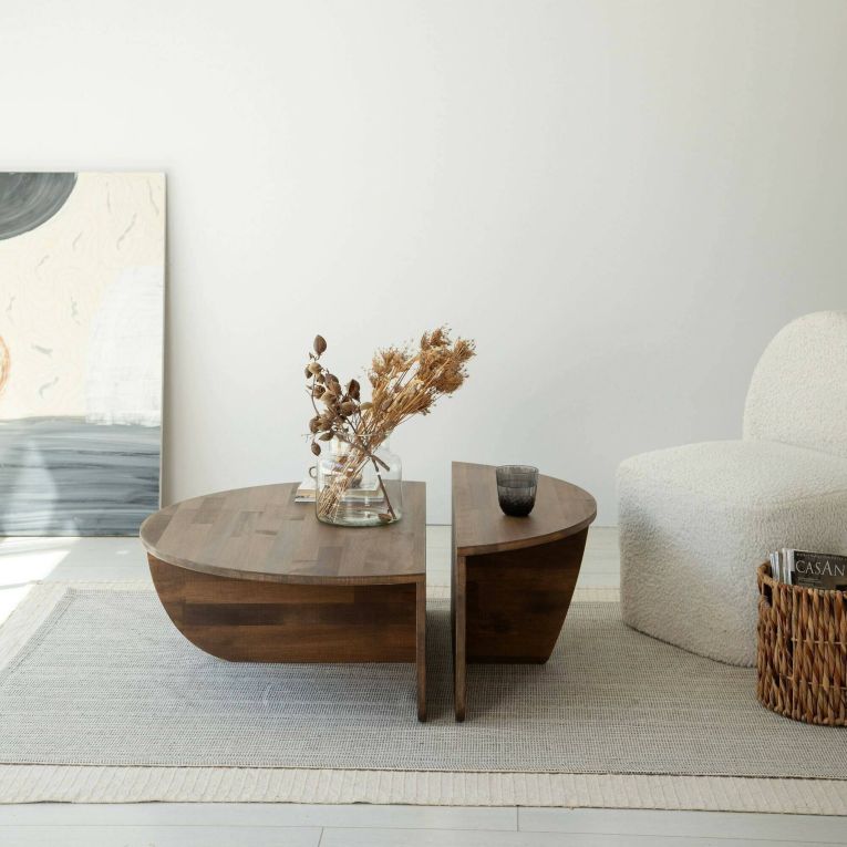 Tavolino da salotto irregolare noce 90x60x35h cm - Azim