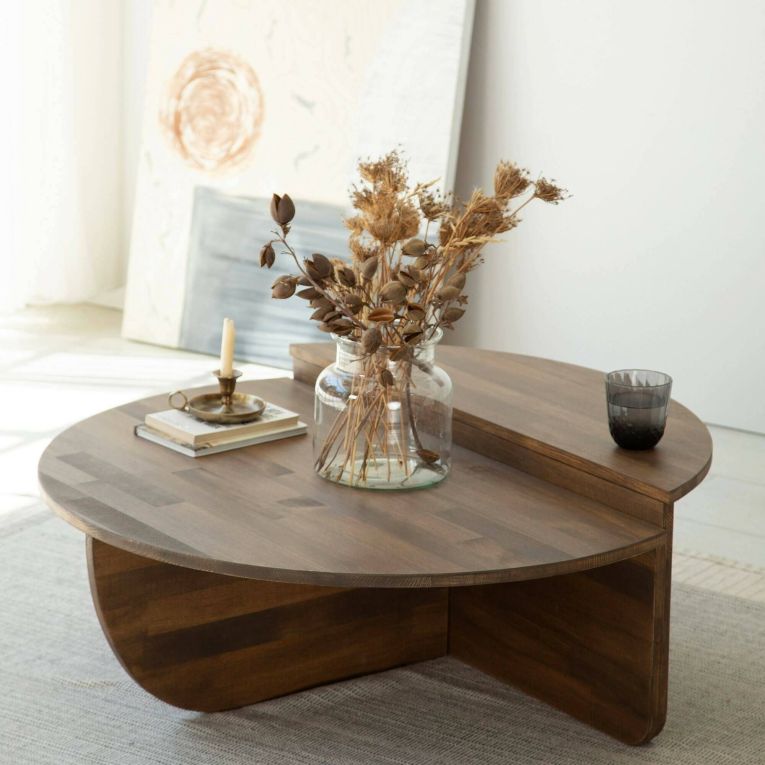 Tavolino da salotto irregolare noce 90x60x35h cm - Azim