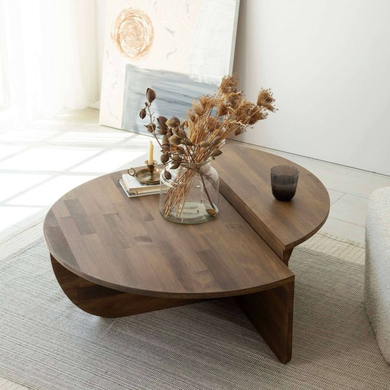 Tavolino da salotto irregolare noce 90x60x35h cm - Azim