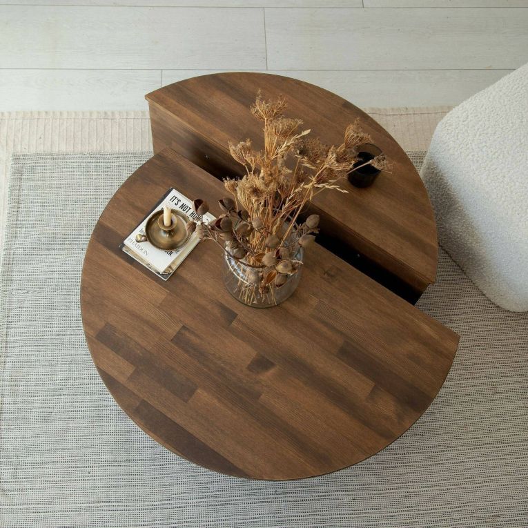 Tavolino da salotto irregolare noce 90x60x35h cm - Azim