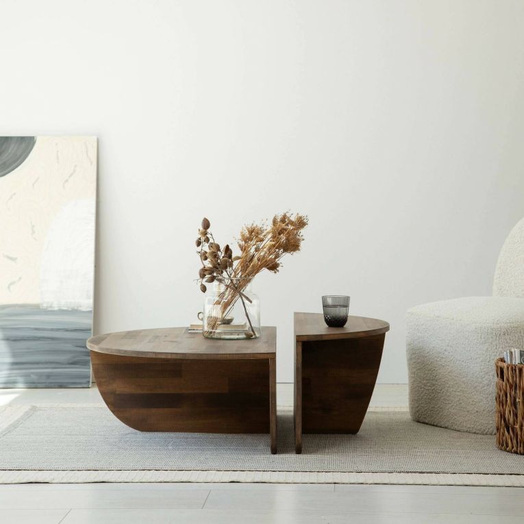Tavolino da salotto irregolare noce 90x60x35h cm - Azim