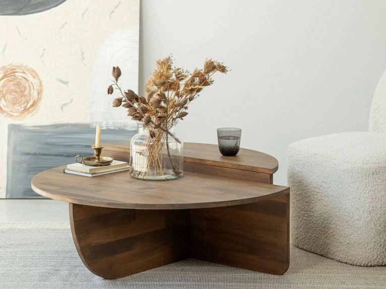Tavolino da salotto irregolare noce 90x60x35h cm - Azim