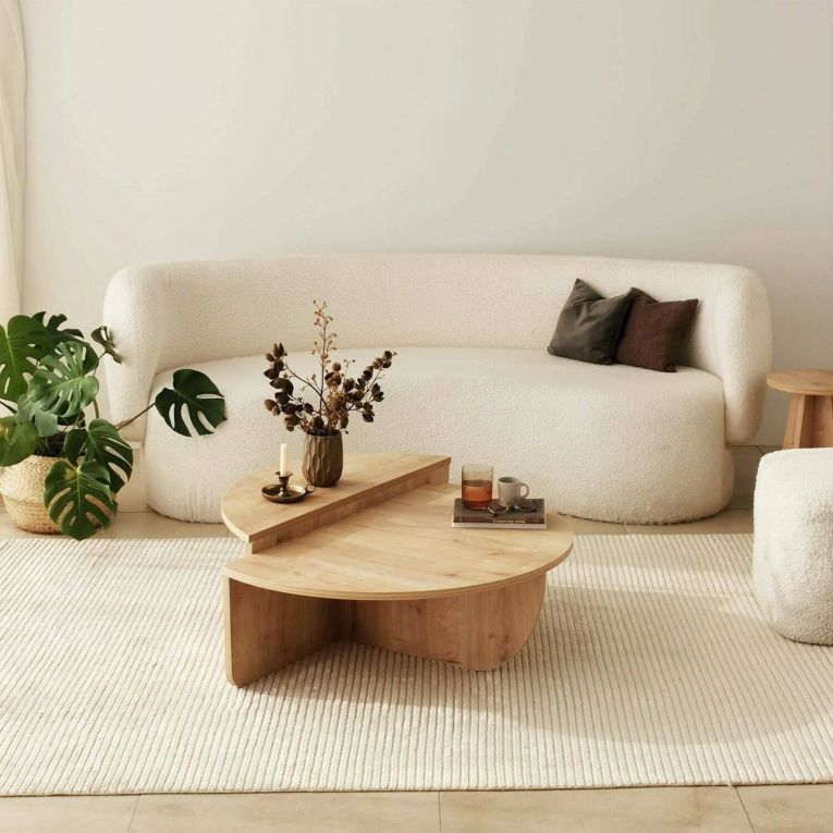 Tavolino da salotto irregolare rovere 90x90x35h cm - Azim