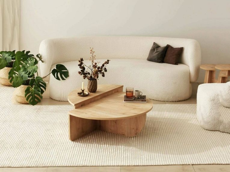 Tavolino da salotto irregolare rovere 90x90x35h cm - Azim
