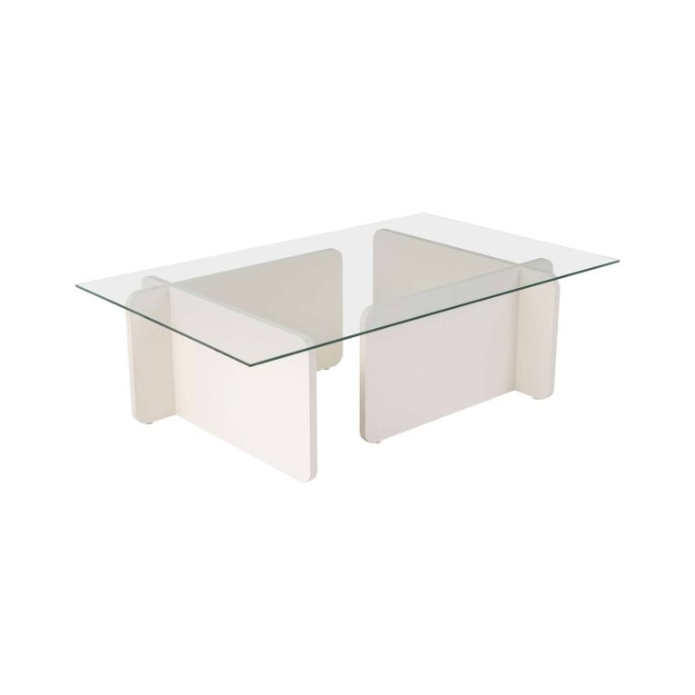 Tavolino da salotto Itri, Tavolo basso da caffè, Portariviste per divano, Ripiano da soggiorno, 105x65 h30 cm, Bianco