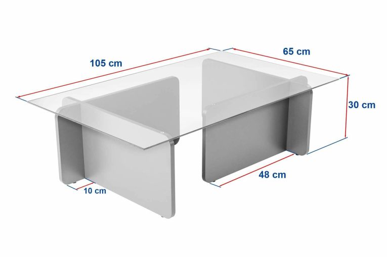 Tavolino da salotto Itri, Tavolo basso da caffè, Portariviste per divano, Ripiano da soggiorno, 105x65 h30 cm, Bianco