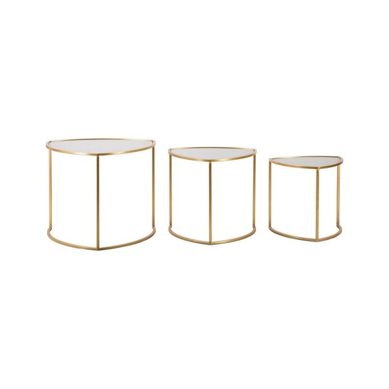 Tavolino da salotto Laetitia, Tavolo basso da caffè, Portariviste per divano, Ripiano da soggiorno, 60x60 h50 cm, Oro