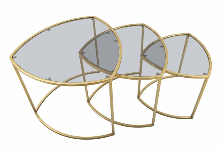 Tavolino da salotto Laetitia, Tavolo basso da caffè, Portariviste per divano, Ripiano da soggiorno, 60x60 h50 cm, Oro