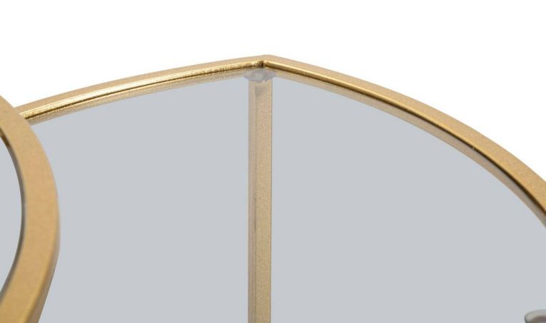 Tavolino da salotto Laetitia, Tavolo basso da caffè, Portariviste per divano, Ripiano da soggiorno, 60x60 h50 cm, Oro