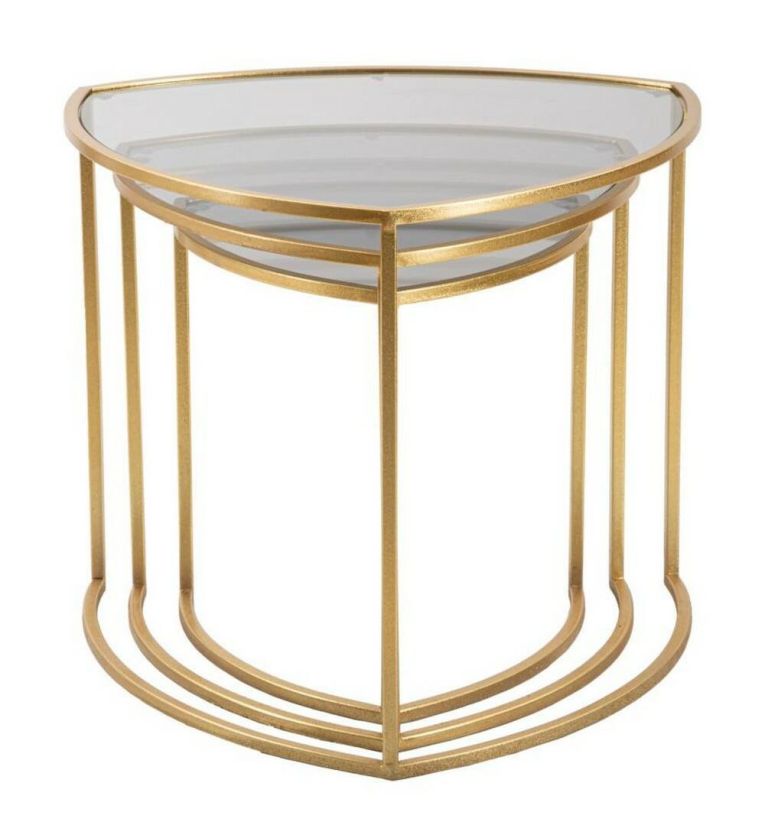 Tavolino da salotto Laetitia, Tavolo basso da caffè, Portariviste per divano, Ripiano da soggiorno, 60x60 h50 cm, Oro