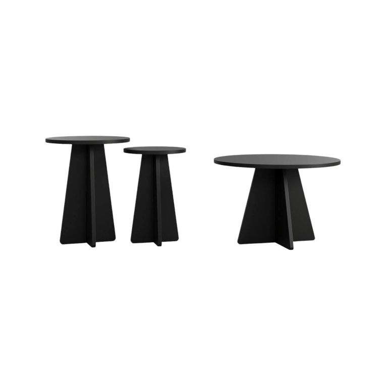 Tavolino da salotto Leostris, Tavolo basso da caffè, Portariviste per divano, Ripiano da soggiorno, 60x60 h40 cm, Nero