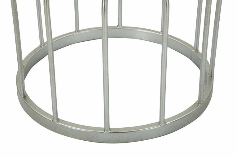 Tavolino da salotto Lepenci, Tavolo basso da caffè, Portariviste per divano, Ripiano da soggiorno, 38x38 h58 cm, Argento