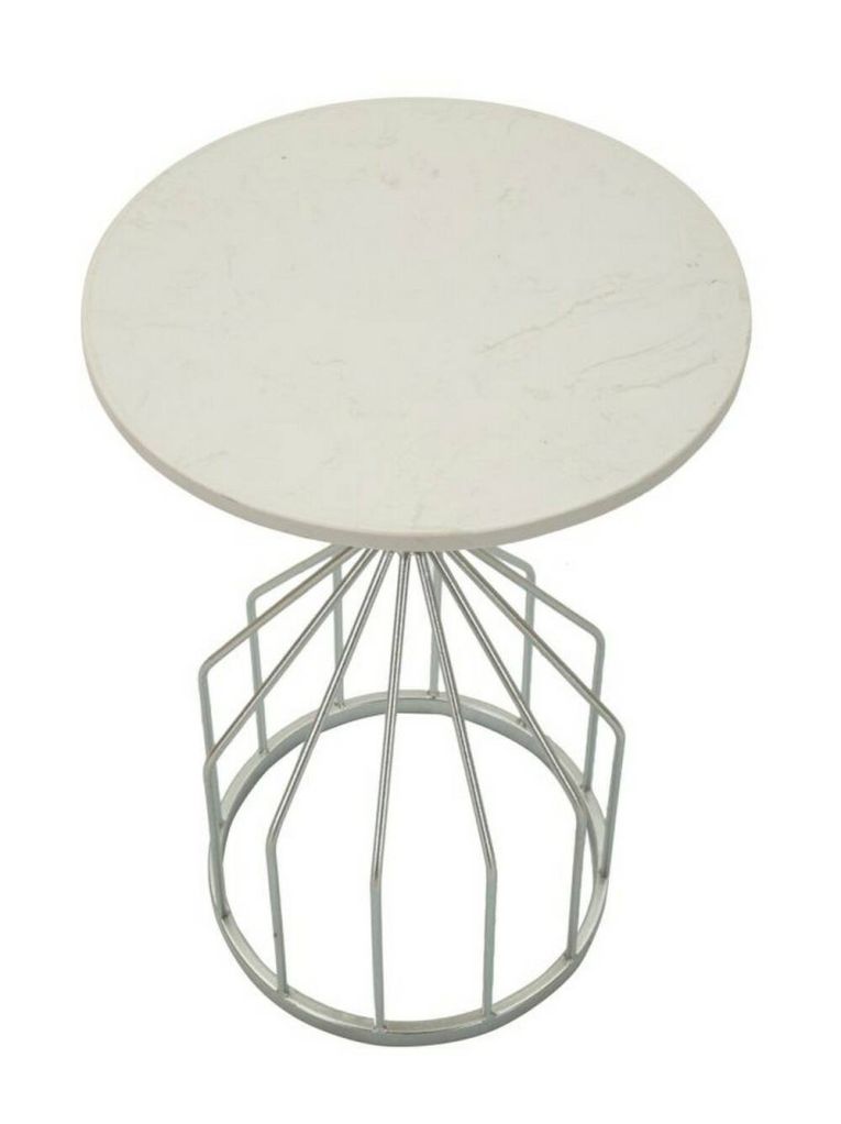Tavolino da salotto Lepenci, Tavolo basso da caffè, Portariviste per divano, Ripiano da soggiorno, 38x38 h58 cm, Argento
