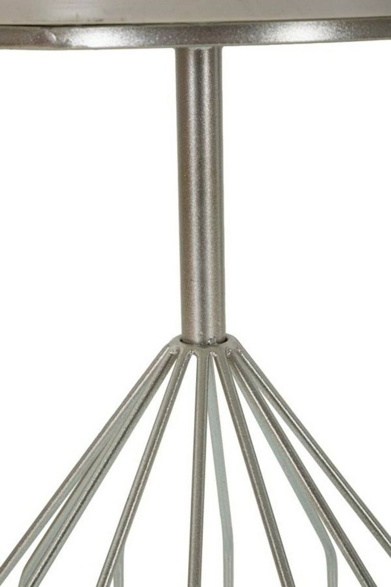 Tavolino da salotto Lepenci, Tavolo basso da caffè, Portariviste per divano, Ripiano da soggiorno, 38x38 h58 cm, Argento