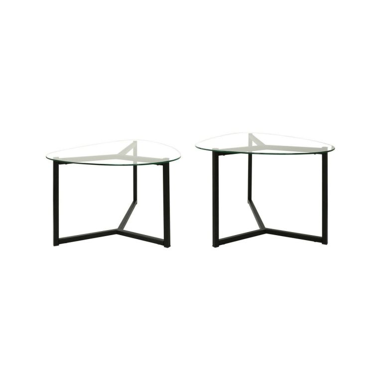 Tavolino da salotto Lunaria, Tavolo basso da soggiorno, Ripiano da caffè, Tavolino per divano, 82x58h40 cm, Nero