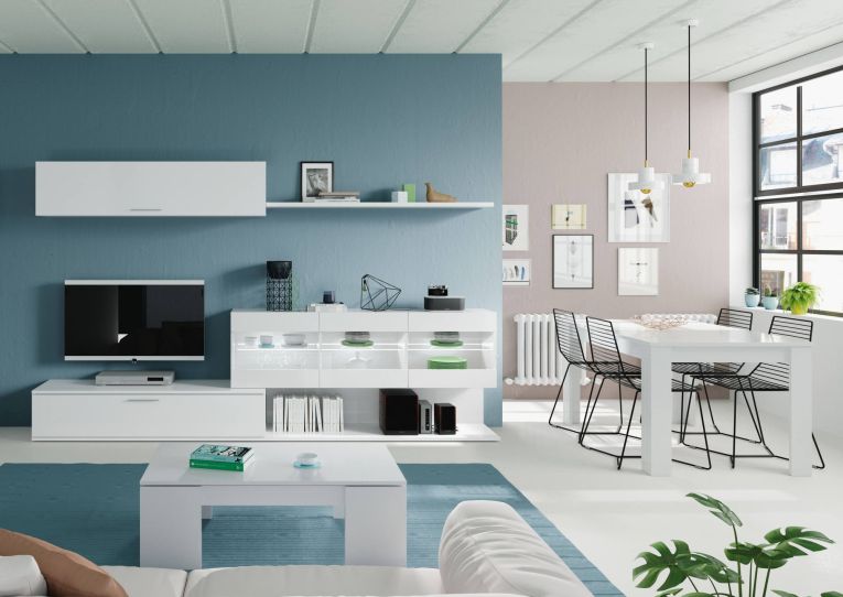 Tavolino da salotto Malibu, Tavolino da caffè con piano elevabile, Tavolo basso da soggiorno, 100x50h43-84 cm, Bianco lucido
