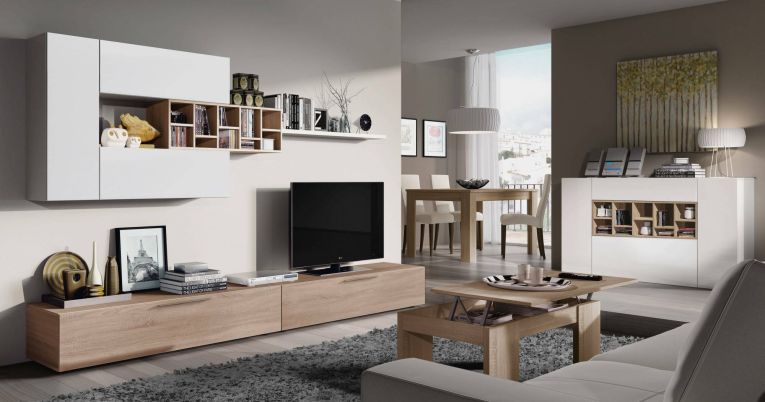 Tavolino da salotto Malibu, Tavolino da caffè con piano elevabile, Tavolo basso da soggiorno, 100x50h43-84 cm, Rovere
