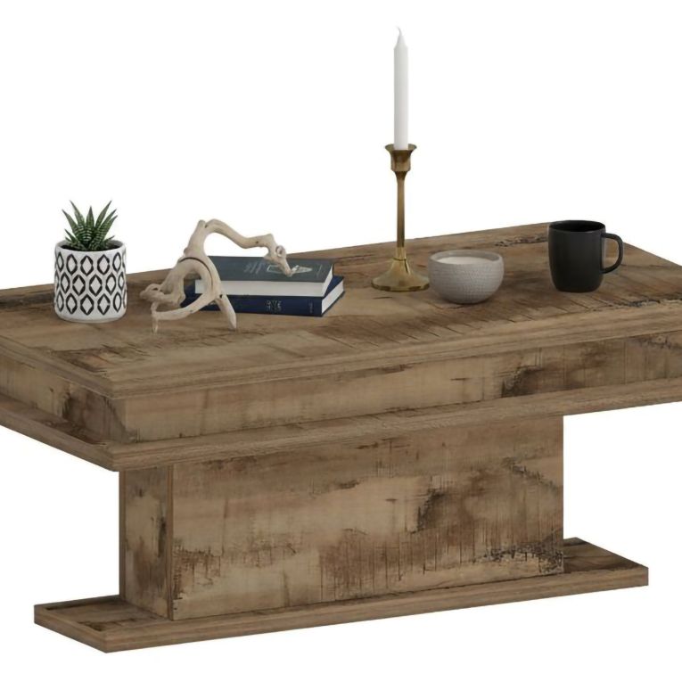 Tavolino da Salotto Marrone Acero Forma Rettangolare Materiale Piano in Legno Nobilitato 100x55x42h cm, Colore Ripiano Marrone Made in Italy - Iside