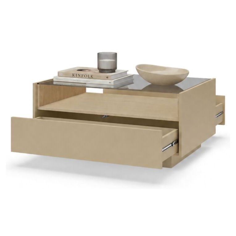 Tavolino da Salotto Marrone Chiaro Marrone Rovere un Cassetto un Vano 96x40x43h cm, Forma Rettangolare - Karisasa