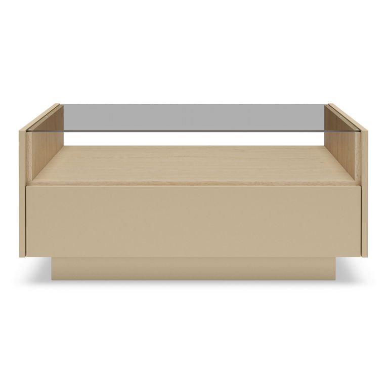 Tavolino da Salotto Marrone Chiaro Marrone Rovere un Cassetto un Vano 96x40x43h cm, Forma Rettangolare - Karisasa