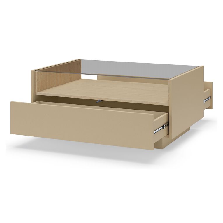 Tavolino da Salotto Marrone Chiaro Marrone Rovere un Cassetto un Vano 96x40x43h cm, Forma Rettangolare - Karisasa