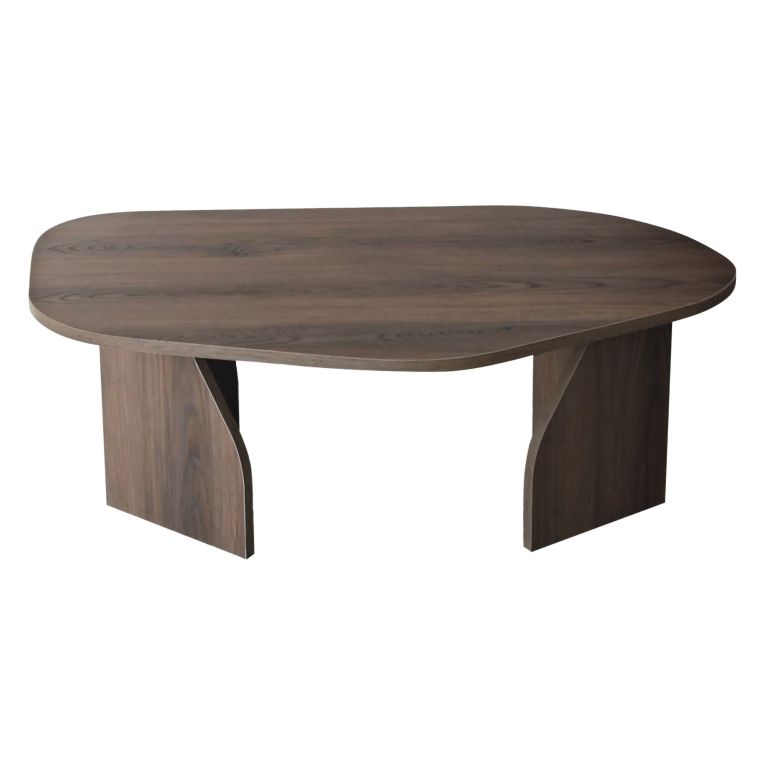 Tavolino da Salotto Marrone Noce Forma Ovale Materiale Piano in Legno Nobilitato 100x60x35h cm, Colore Ripiano Marrone - Lozza