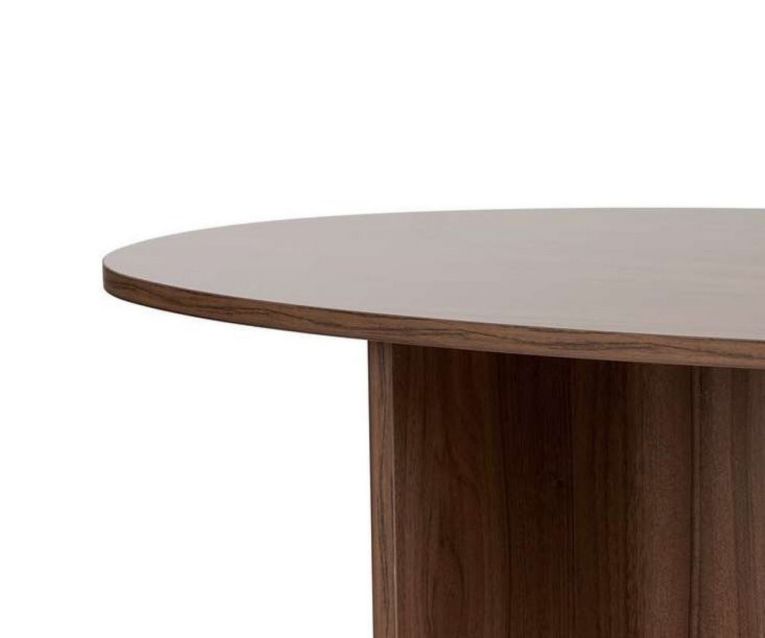 Tavolino da Salotto Marrone Noce Forma Ovale Materiale Piano in Legno Nobilitato 120x65x40h cm, Colore Ripiano Marrone - Parona