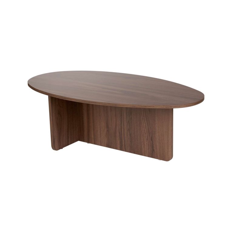 Tavolino da Salotto Marrone Noce Forma Ovale Materiale Piano in Legno Nobilitato 120x65x40h cm, Colore Ripiano Marrone - Parona